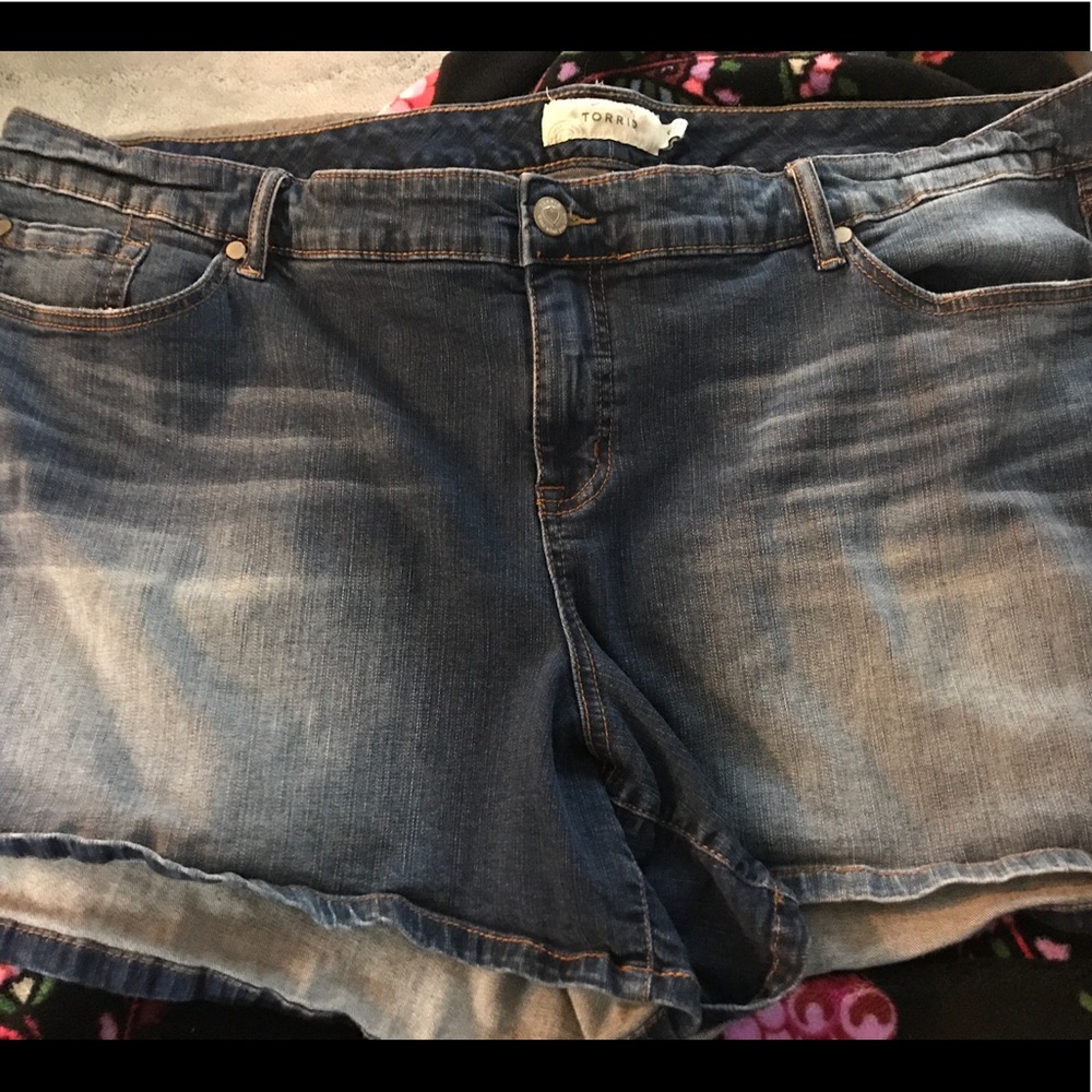 Torrid Jean Shorts with Heart Buttons